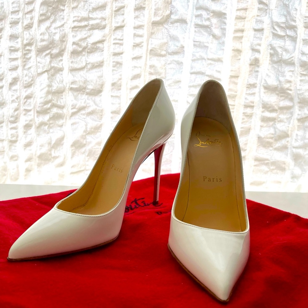Christian Louboutin So Kate Patent Pointed-Toe White
